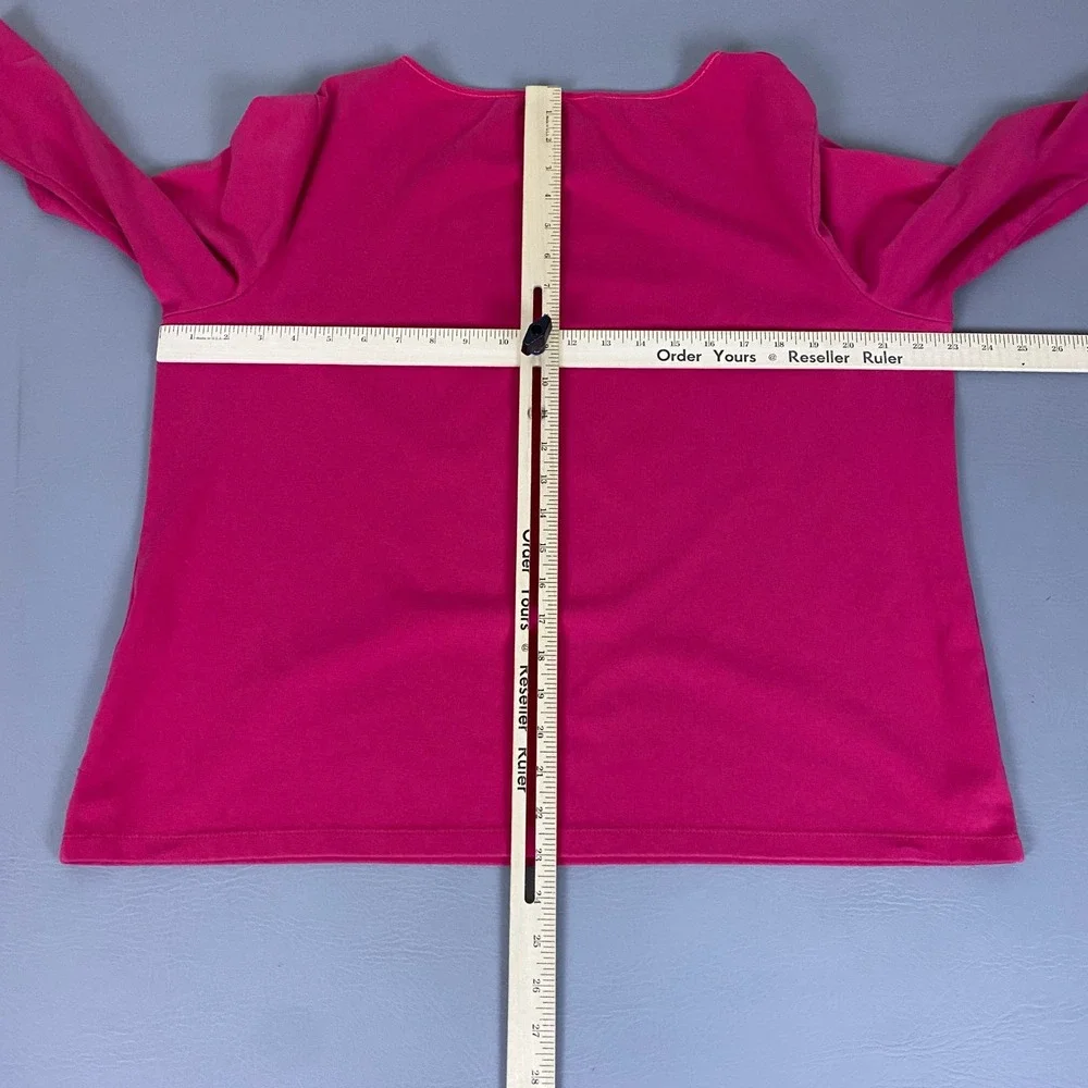 Talbots Top Women's Plus 1X Pink 3/4 Sleeve Boat Neck Cotton Spandex Knit Tee‎